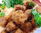 A picture of step 4 of Qeema pakora.