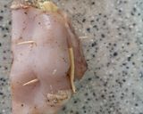 A picture of step 5 of Chicken Al kiev.