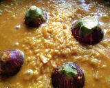 A picture of step 6 of Vangi bhat(eggplant rice).