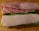 A picture of step 2 of My low carb ham and turkey sambo.