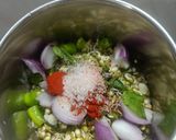 A picture of step 2 of Singhara flour Sprouts Chilla.
