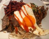 A picture of step 9 of Beef and vegetable Korean rice bowl aka bibimbap.