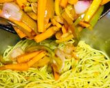 A picture of step 4 of Spicy Ching’s Hakka noodles.