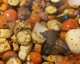 A picture of step 2 of My oven roasted veg soup.