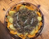 Une image de l'étape 15 de Blettes pommes de terre et patate douce au bœuf et oignon.