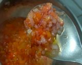 A picture of step 3 of African style Rajma with Nsima and peri peri sauce.
