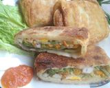 Foto langkah ke 17 dari resep Lumpia Isi Rogut Talas Sayuran Telur Puyuh.