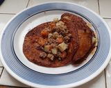 A picture of step 4 of Enchiladas with Two-Chile Sauce.