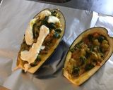 Une image de l'étape 11 de Aubergines farcies épinards courgettes tomates cerises et mozzarella.