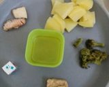 Foto langkah ke 1 dari resep MPASI 4 bintang, kentang salmon tempe brokoli.