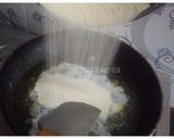 A picture of step 3 of Suji tukri burfi (without sugar).
