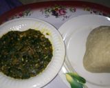 A picture of step 2 of Okro soup with turkey and sea foods.