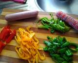Pepperoncini,bell pepper,easy peel sausage in boboli pizza crust recipe step 10 photo