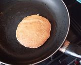 A picture of step 4 of Hummingbird pancakes #themechallenge.