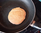 A picture of step 4 of Hummingbird pancakes #themechallenge.