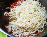 Foto del paso 4 de la receta: Espaguetis con jamón y chorizo gluten free