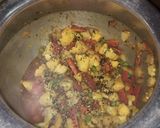 A picture of step 7 of Achari Sabzi.