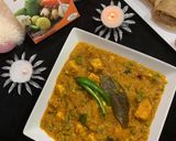 A picture of step 4 of Achari paneer.