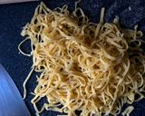 A picture of step 3 of #vegan pasta dough with arrabiata sauce.