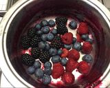 A picture of step 3 of Cake with Blueberry Panna Cotta and Mixed Berries.
