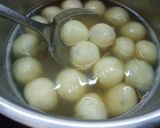 A picture of step 6 of Red Bean Mochi Dumplings in Ginger Syrup.