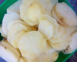 A picture of step 2 of Lyonnaise potatoes.