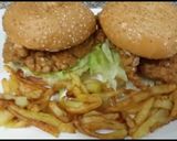 A picture of step 8 of Crisp fry chicken burgers 👌😋.