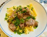 A picture of step 3 of Beef Stewed with Onions in a Multicooker.