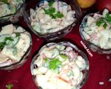 A picture of step 4 of Apple vegi macroni salad🍎ایپل ویجی میکرونی سیلیڈ🍎.