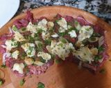 A picture of step 1 of Roast veal stuffed with cheese, herbs in sauces.