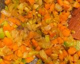 A picture of step 2 of Yellow split pea with veggies.