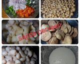 A picture of step 1 of Dahi pulki chana chaat.