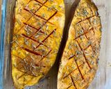 Une image de l'étape 2 de Patate douce rôtie au four, farcie au chèvre et comté.