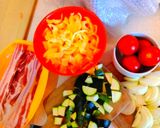 Lecsó cukkinivel, baconnel recept fázis 1 fotója