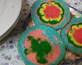 A picture of step 8 of Holi special Vanilla colourful cake.