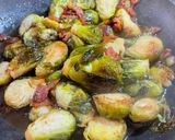 A picture of step 3 of Candied Bacon Brussel Sprouts.