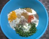 A picture of step 1 of Bajra methi poori.