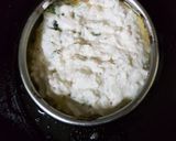 A picture of step 3 of Mandia Jau with Sour Cream & Rajma Patties.