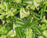 A picture of step 3 of Cheesy Buffalo Chicken Broccoli and Asparagus Bake.