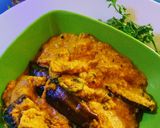 A picture of step 3 of Begun posto(brinjal with poppy seeds).