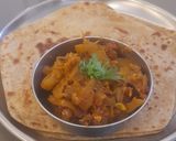 A picture of step 6 of Chappan kaddu(summer squash) sabji.