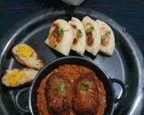 A picture of step 9 of Vegetarian Potato egg curry with butter kulcha.