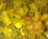 A picture of step 6 of Ghevda Bhaji.