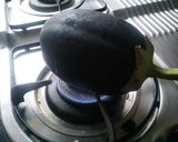 A picture of step 1 of Baingan Bharta (Vangyache bharit).