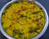 A picture of step 6 of Rotli na dhokla.