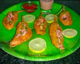 A picture of step 5 of Mirapakaya Bajji.
