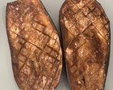 A picture of step 1 of Baked Eggplant w Tomato/Parmesan.