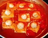 Hình bước làm 3 của món Đậu hũ nhồi trứng cút sốt cà chua🍅