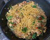 A picture of step 6 of Three Cup Chicken Pasta.