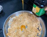 A picture of step 3 of Foxtail Ladoo/ Thinai Ladoo.